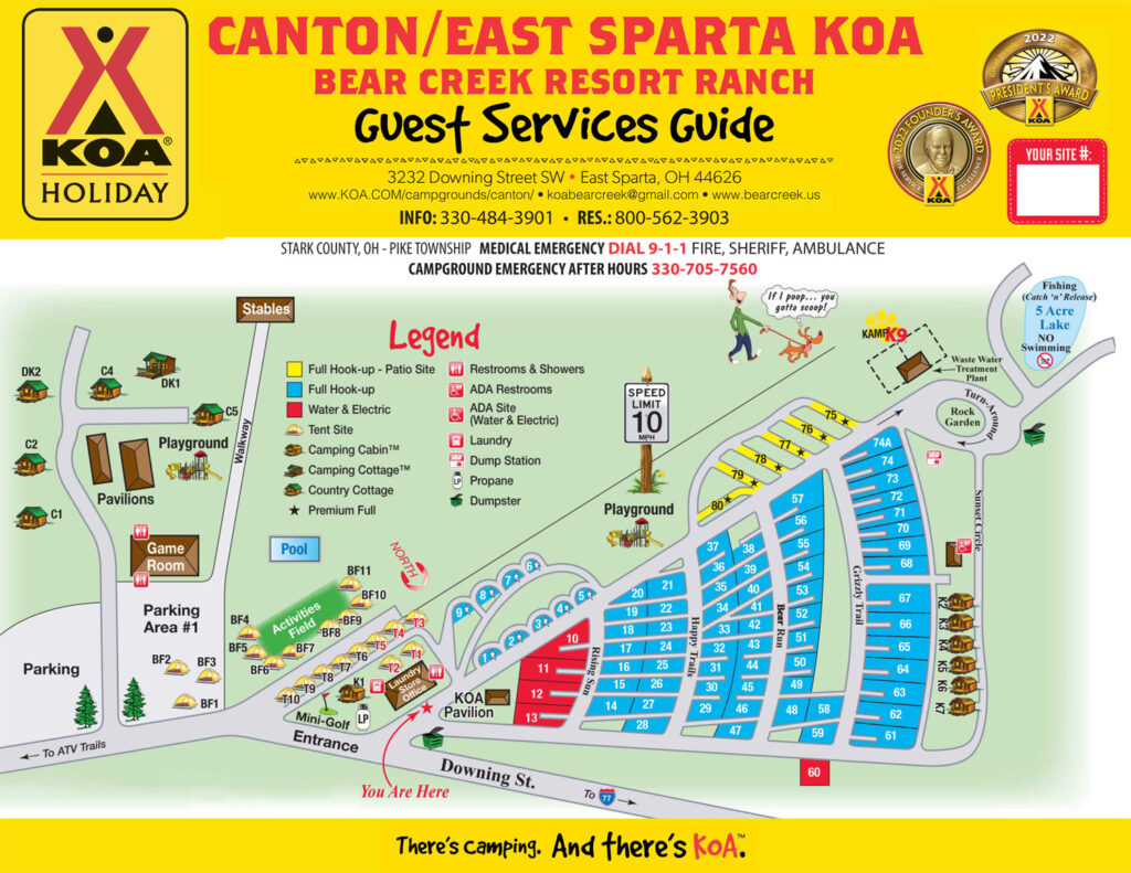 Facility Map Bear Creek Ranch KOA